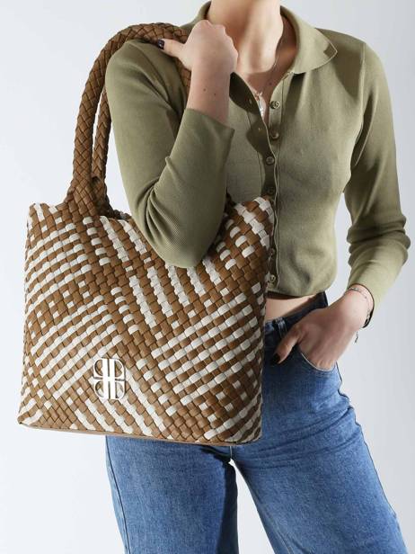 Schoudertas Tessa Gevlochten Laurent david Beige ld bags 957 ander zicht 1